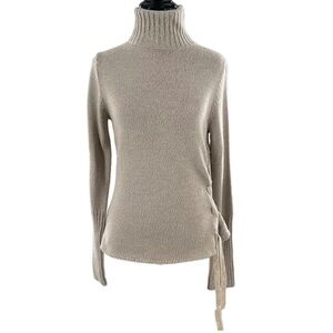 Limited womens sweater size S tan 48% wool knit turtleneck vintage y2k